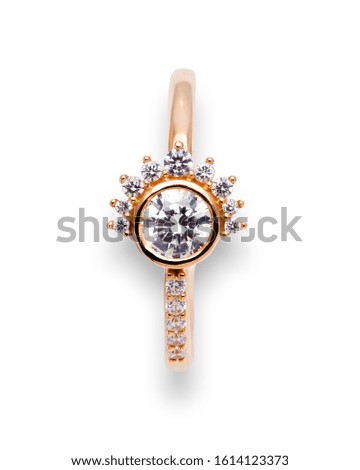 beautiful diamonds on rose gold ring , jewelry accessories for advertising