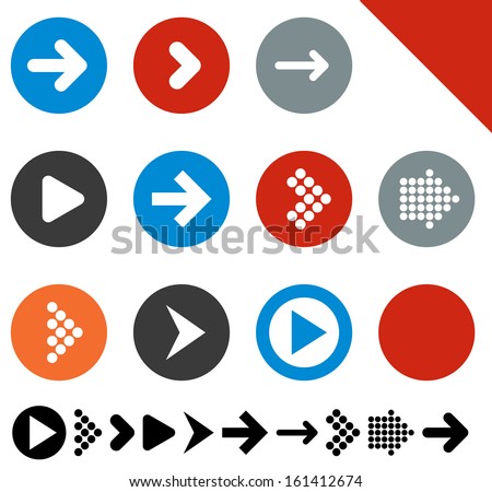 Vector illustration of plain round arrow icons. Eps10. 