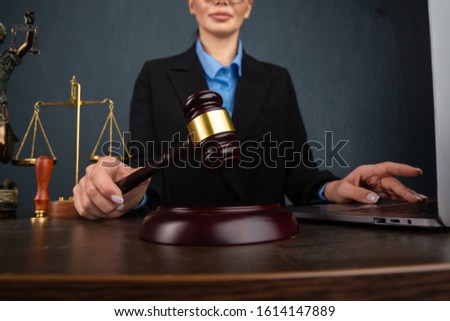 Lawyer business women working and notary signs the documents at office. consultant lawyer, justice and law ,attorney, court judge, concept
