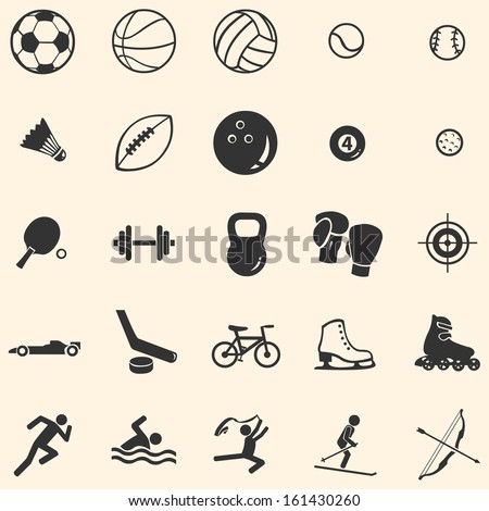 vector set of 25 sport icons