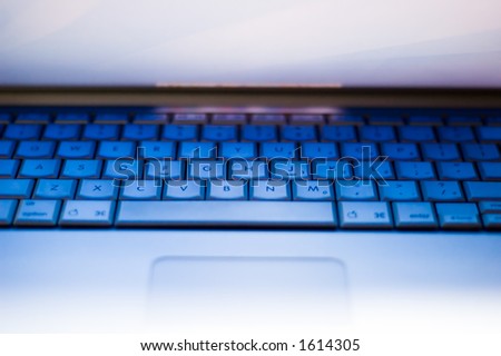 Laptop Keyboard with blue light from lcd