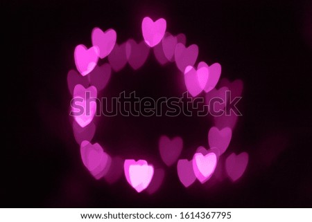 Beautiful heart shaped bokeh on Valentine's Day
