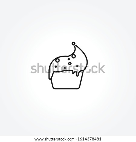cupcake icon on white background