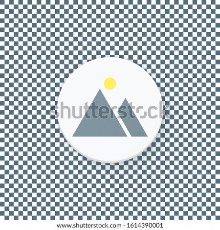 Mountains flat button icon app  Material Design illustration