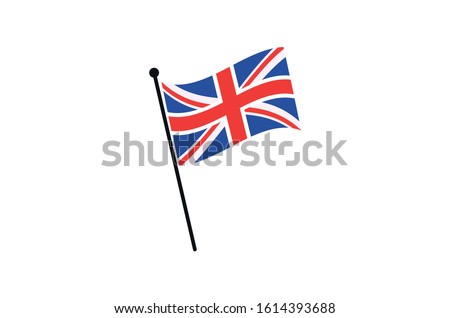 united kingdom flag icon,Uk waving flag icon illustrator Royalty-Free Stock Photo #1614393688