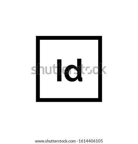 Adobe InDesign icon vector. Linear style sign for mobile concept and web design. Id symbol illustration. Pixel vector graphics - Vector. Royalty-Free Stock Photo #1614406105