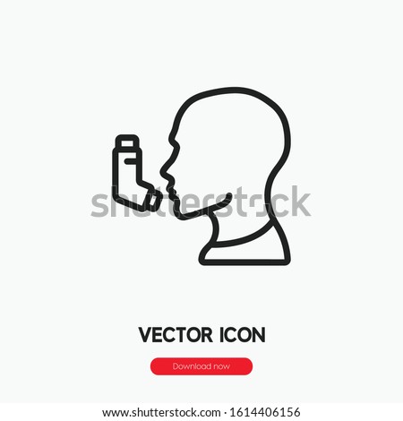 asthma icon vector. Linear style sign for mobile concept and web design. asthma symbol illustration. Pixel vector graphics - Vector. Royalty-Free Stock Photo #1614406156