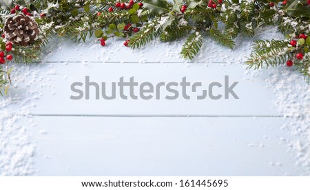 winter background - blue woodboard 