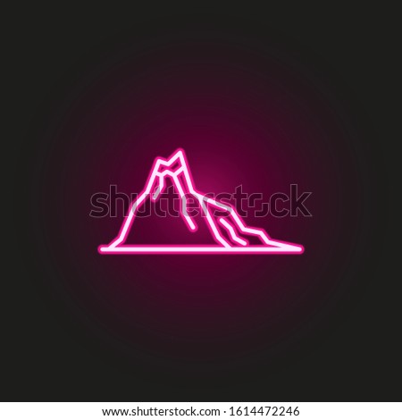 mountains neon style icon. Simple thin line, outline vector of landspace icons for ui and ux, website or mobile application