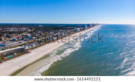 Aerial City view of the Gulf Shores, Alabama USA Royalty-Free Stock Photo #1614492151