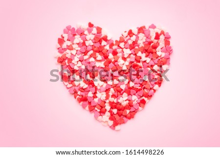 Colorful heart-shaped candy for Valentine's Day