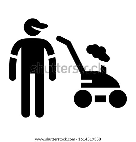 lawnmower icon isolated sign symbol vector illustration - high quality black style vector icons

