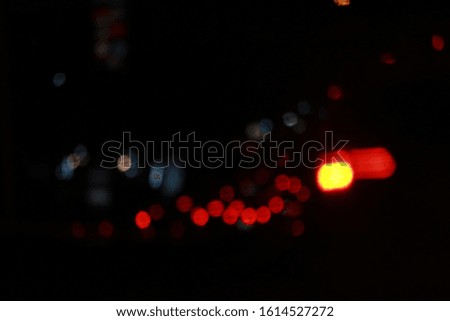 Blur of lighting on the road in the city