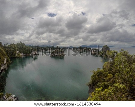 A view of the island and the sea in the area of ​​Raja Ampat, West Papua