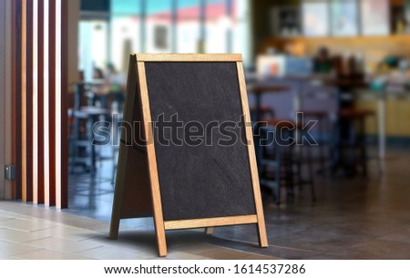 Blank restaurant sidewalk chalkboard stand 