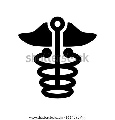 caduceus icon isolated sign symbol vector illustration - high quality black style vector icons
