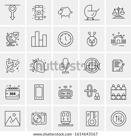 Business Icon Set. 25 Universal Icons Vector illustration