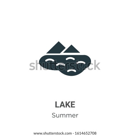 Lake glyph icon vector on white background. Flat vector lake icon symbol sign from modern summer collection for mobile concept and web apps design.