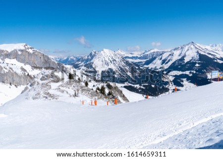 Winter landscape in the Swiss alps at Leysin, Switzerland