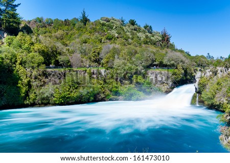 Huka Falls outside Taupo New Zealand Royalty-Free Stock Photo #161473010