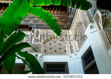 detail of architecture in moroccan building 
