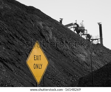 concept for future of coal the sign is at the location not added after