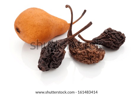 Dried pears isolated over white