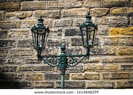 designed street lamp in Prague