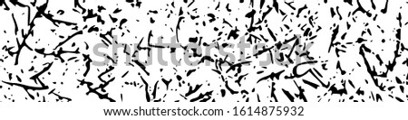 Black and white pattern backdrop. Scratches texture background. Overlay grunge. Wide horizontal long banner for site. Vector illustration,eps 10.