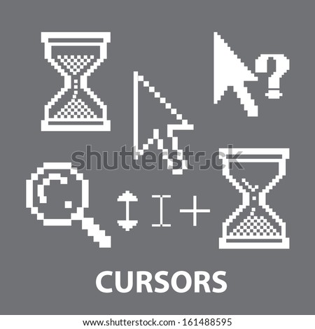cursors icons, signs set, vector
