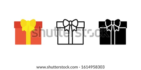 Present Party icon. Holidays flat, silhouette, line vector illustration on white background