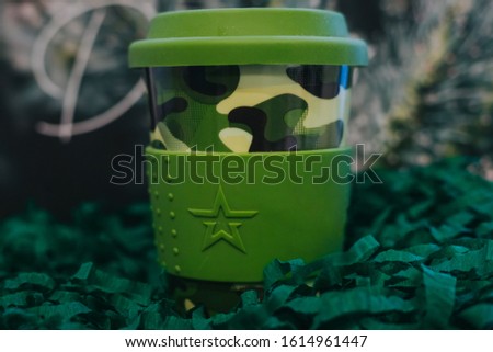 ceramic Cup for coffee, tea in military style