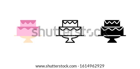 Wedding Cake icon. Holidays flat, silhouette, line vector illustration on white background