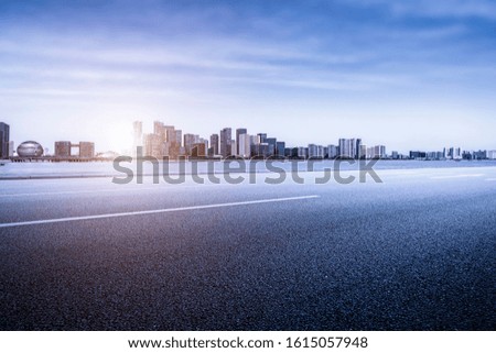 empty highway with cityscape of China