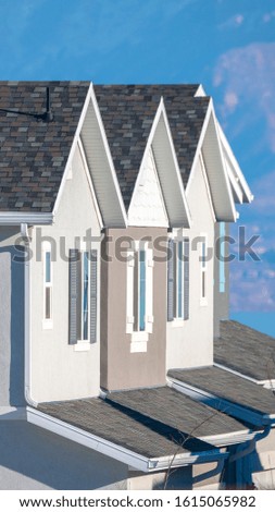 Vertical frame Modern urban houses in the Utah Valley
