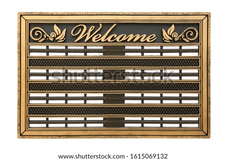 doormat (welcome), top view, white background
