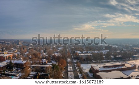 Panorama frame Salt Lake City panorama in winter day light