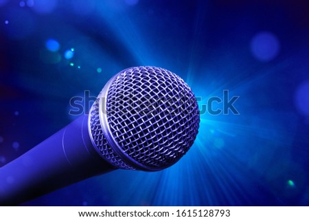 Microphone close-up on concert stage