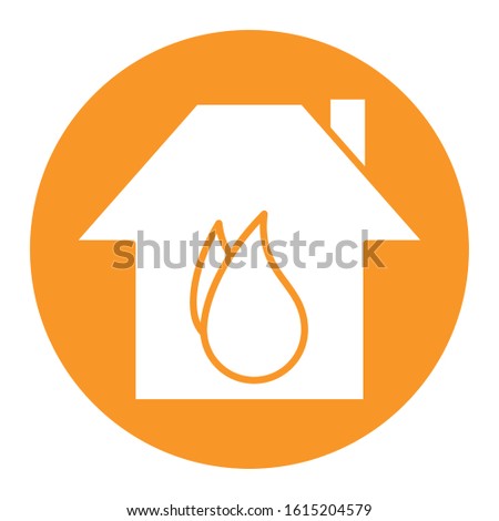 house front facade with fire flame vector illustration design