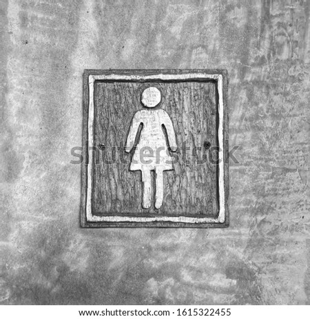 Wood plank icon On the cement background
