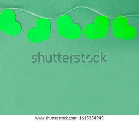 
Colorful board with hearts, place for text.