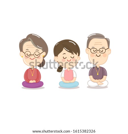 Cartoon character of People meditating vector