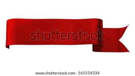 Red satin ribbon isolated on white background Royalty-Free Stock Photo #161554334