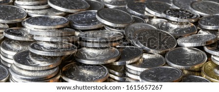 Glittering coins stacked, polish currency, growth and increase icon.