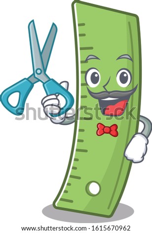 Smiley Funny Barber ruler cartoon character design style
