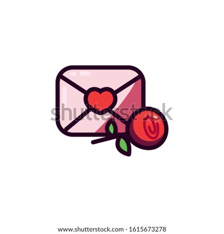 Love card with heart and rose design of Passion romantic valentines day wedding decoration and marriage theme Vector illustration