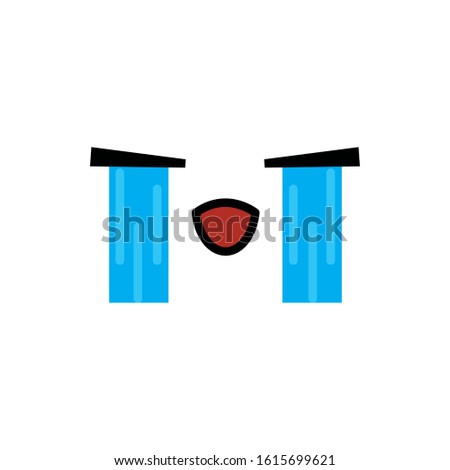 weeping face cartoon design, Kawaii expression cute character funny and emoticon theme Vector illustration