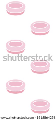 white line art pink tone donut flat design digital illustration abstract pattern