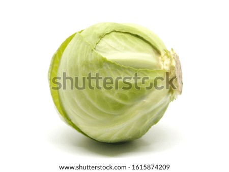 White cabbage on a white background