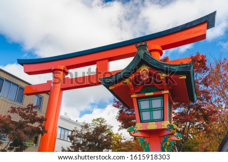 Red Torii gates in Fushimi Inari shrine in Kyoto, Japan with high resolution files